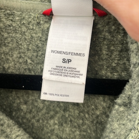 The North Face shawl collar 1/4 button sweater fleece green size S - Picture 13 of 14